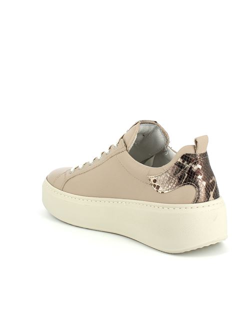 sneakers da donna in pelle beige NERO GIARDINI | I308460D728